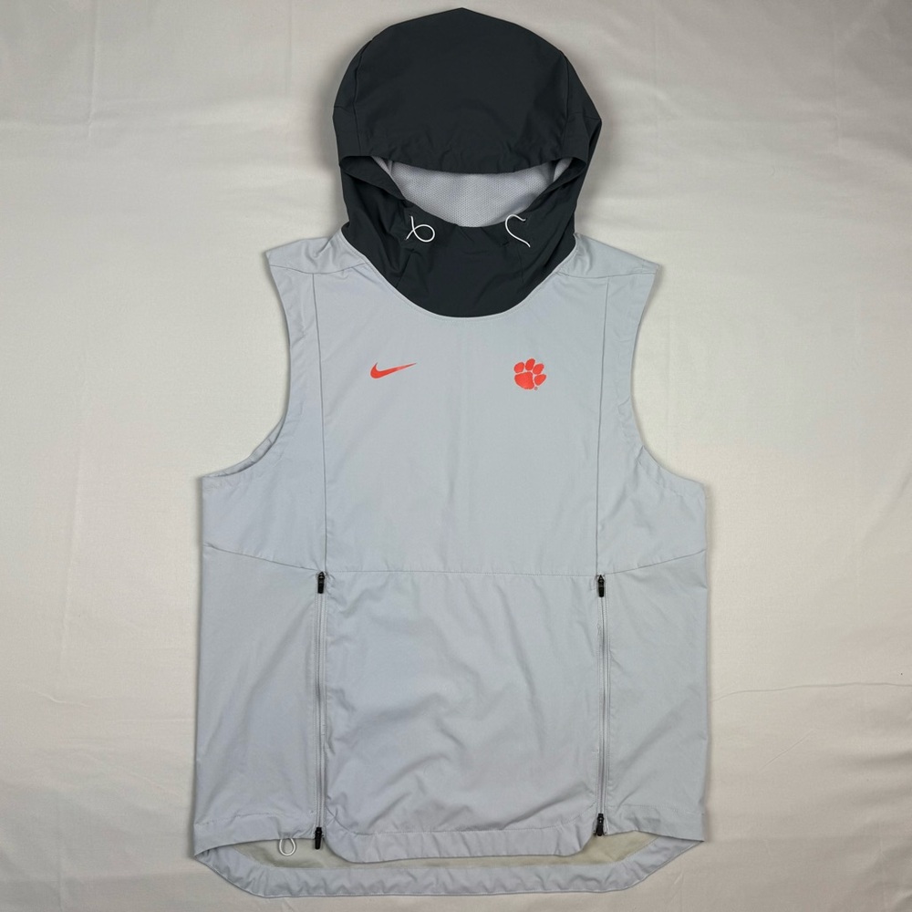 Nike Shield Clemson Tigers Mens Hooded Pullover Vest Sz Medium Grey B8